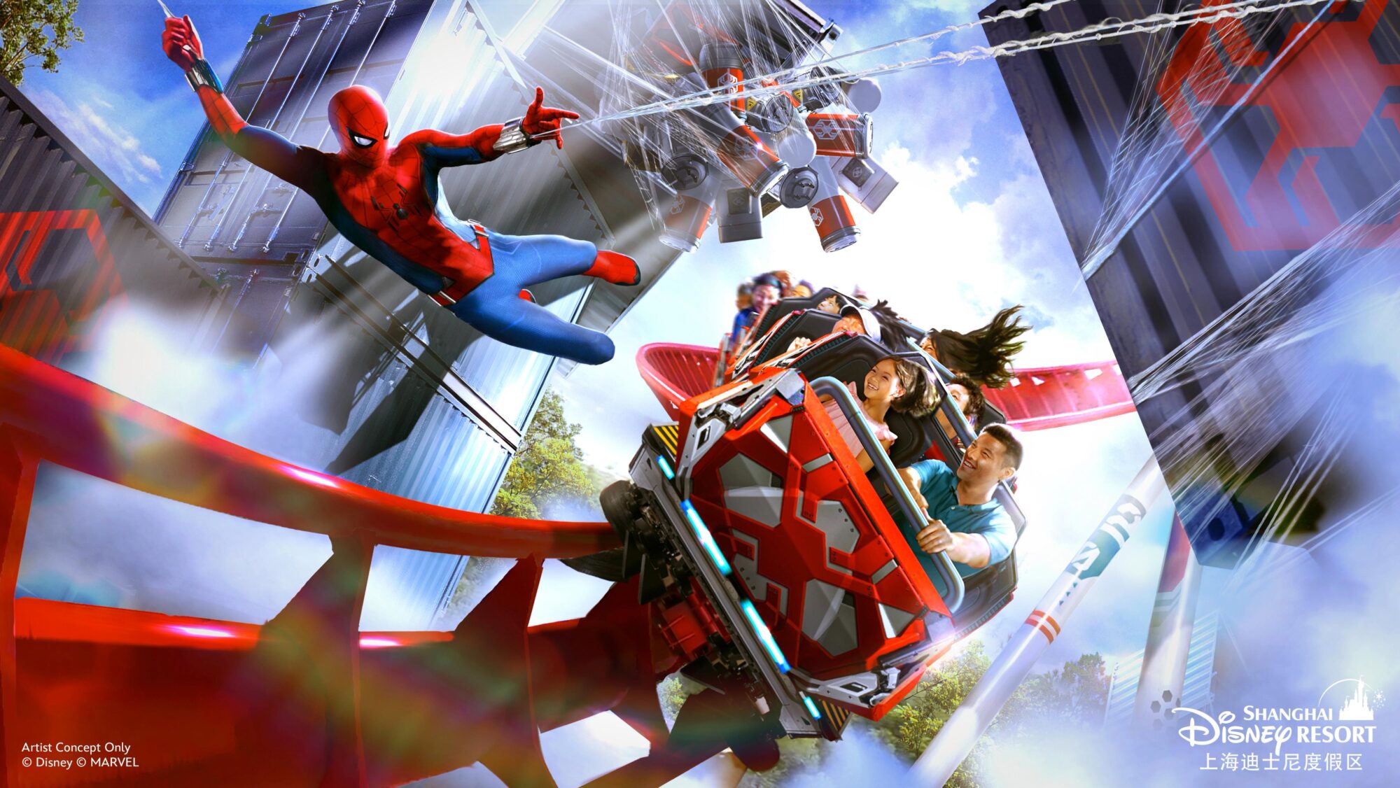 New Spider-Man Ride Hits Major Construction Milestone at Shanghai Disney