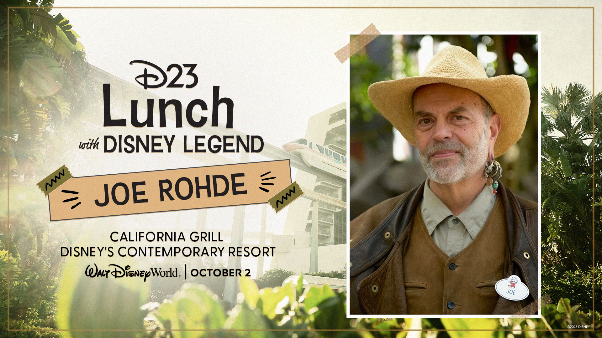 D23 Announces Exclusive Lunch With Disney Imagineering Icon Joe Rohde